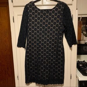 Long sleeve black lace dress